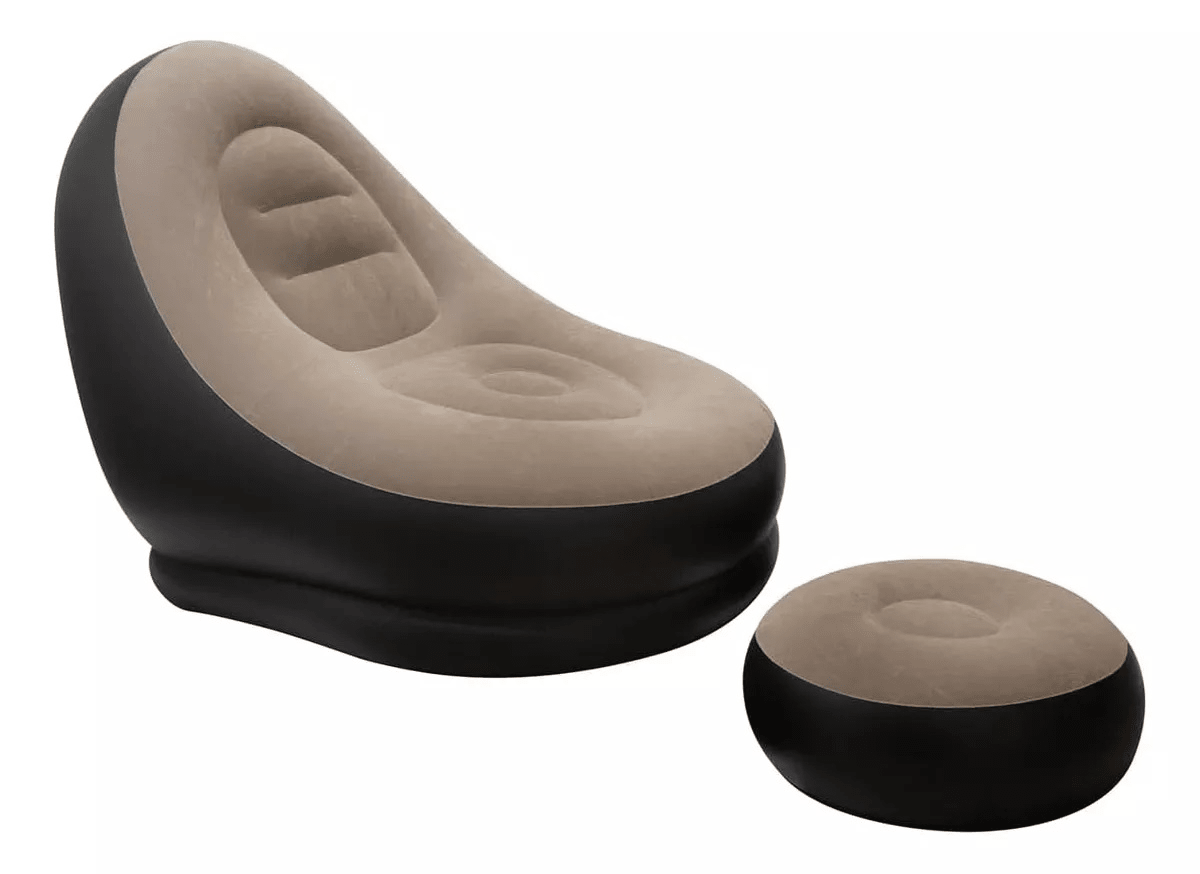 AirLounge Duo - Inflable Portátil con Puff Reposapies - Shopyclic